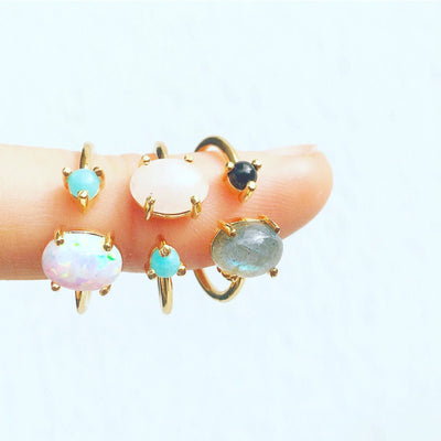 Turquoise and Opal Dual Ring