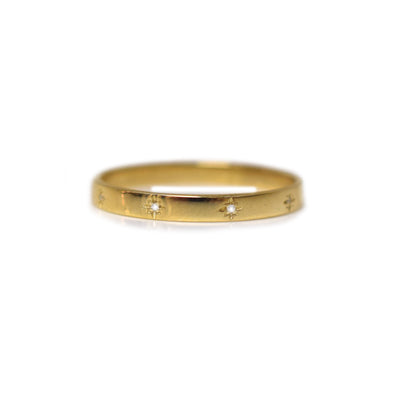 Solid Gold Diamond Stardust Band