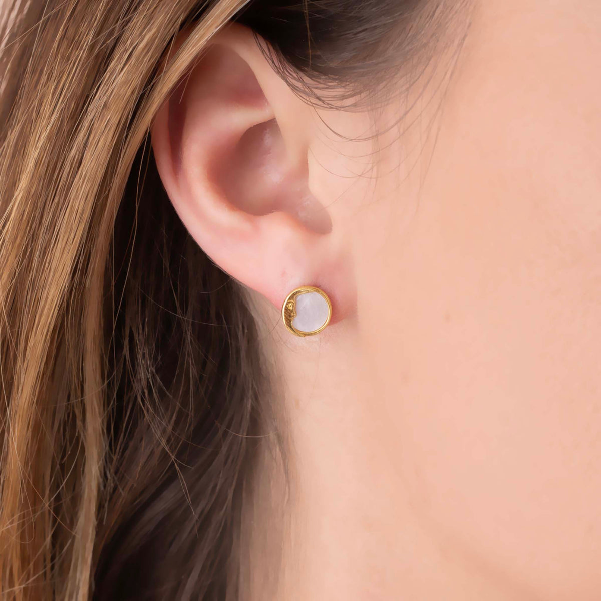 Mother of Pearl Sun and Moon Studs