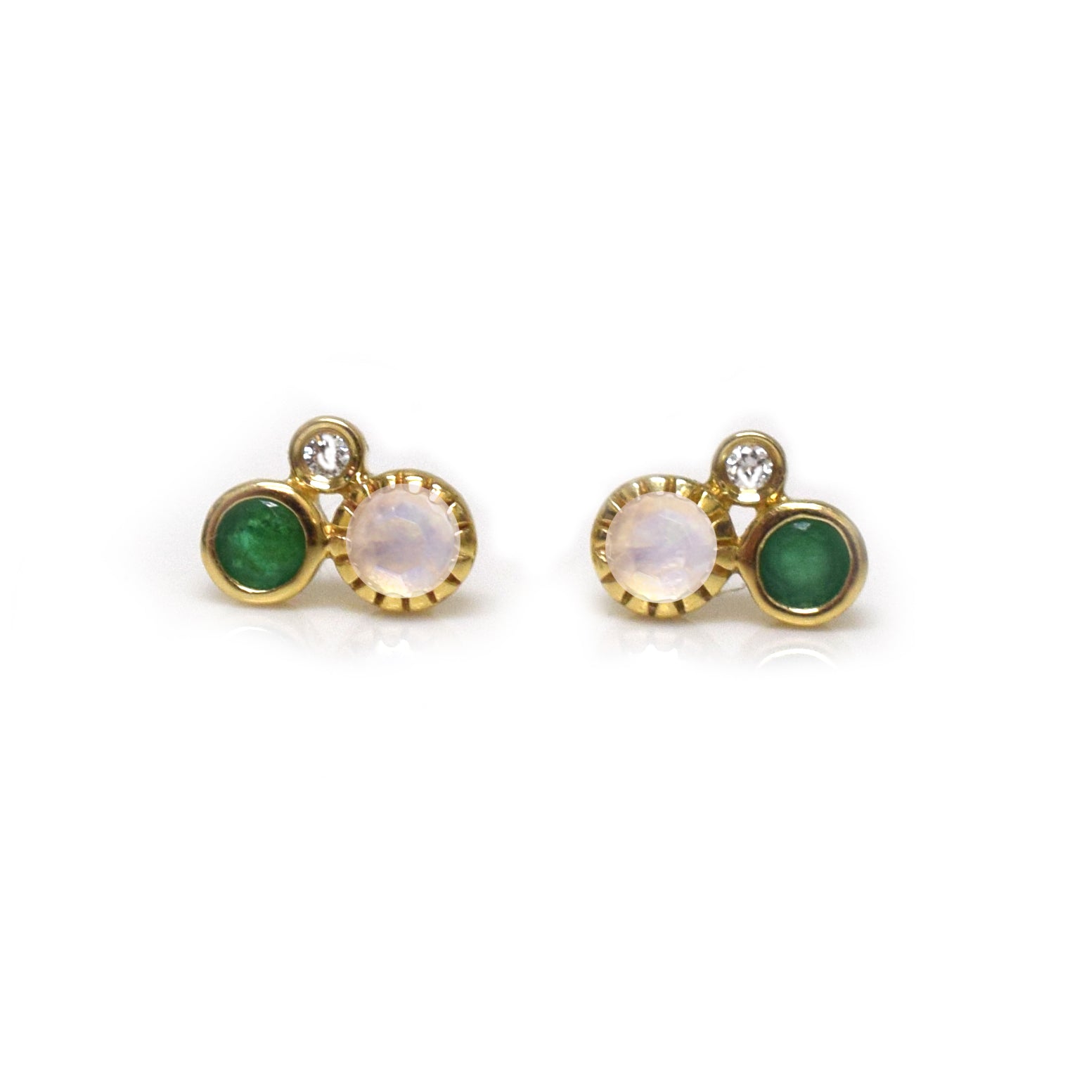 Many Color Semi-precious Stone Stud Earrings 0.4