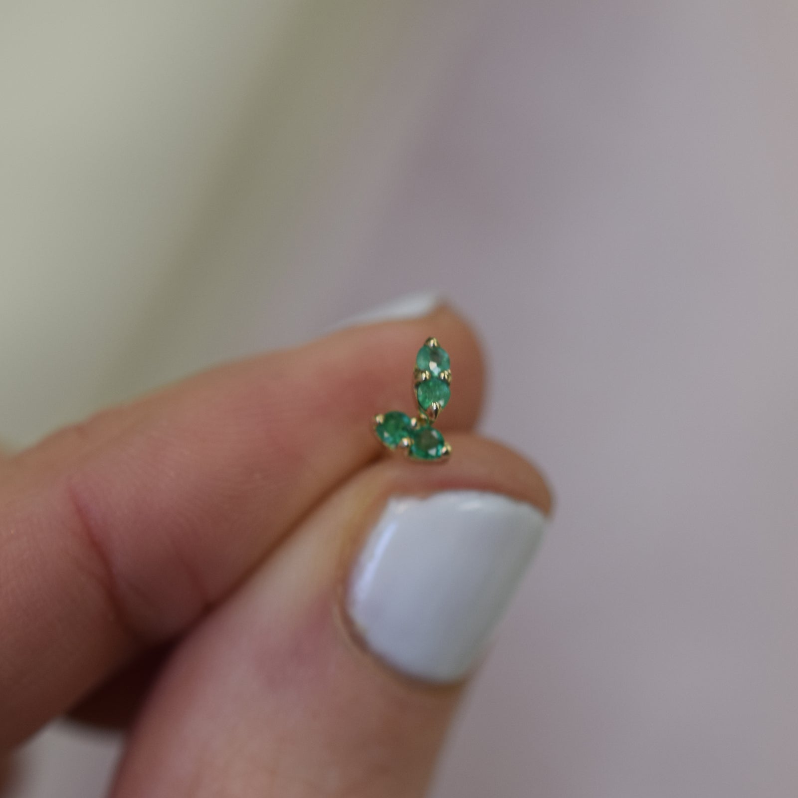 14kt Gold Emerald Pavillion Studs