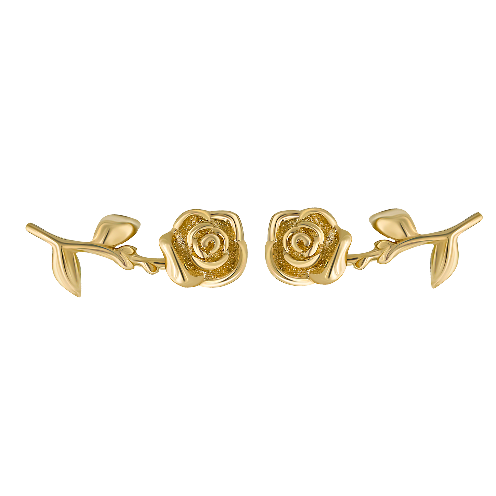 Solid 14kt Gold Forever Rose Studs