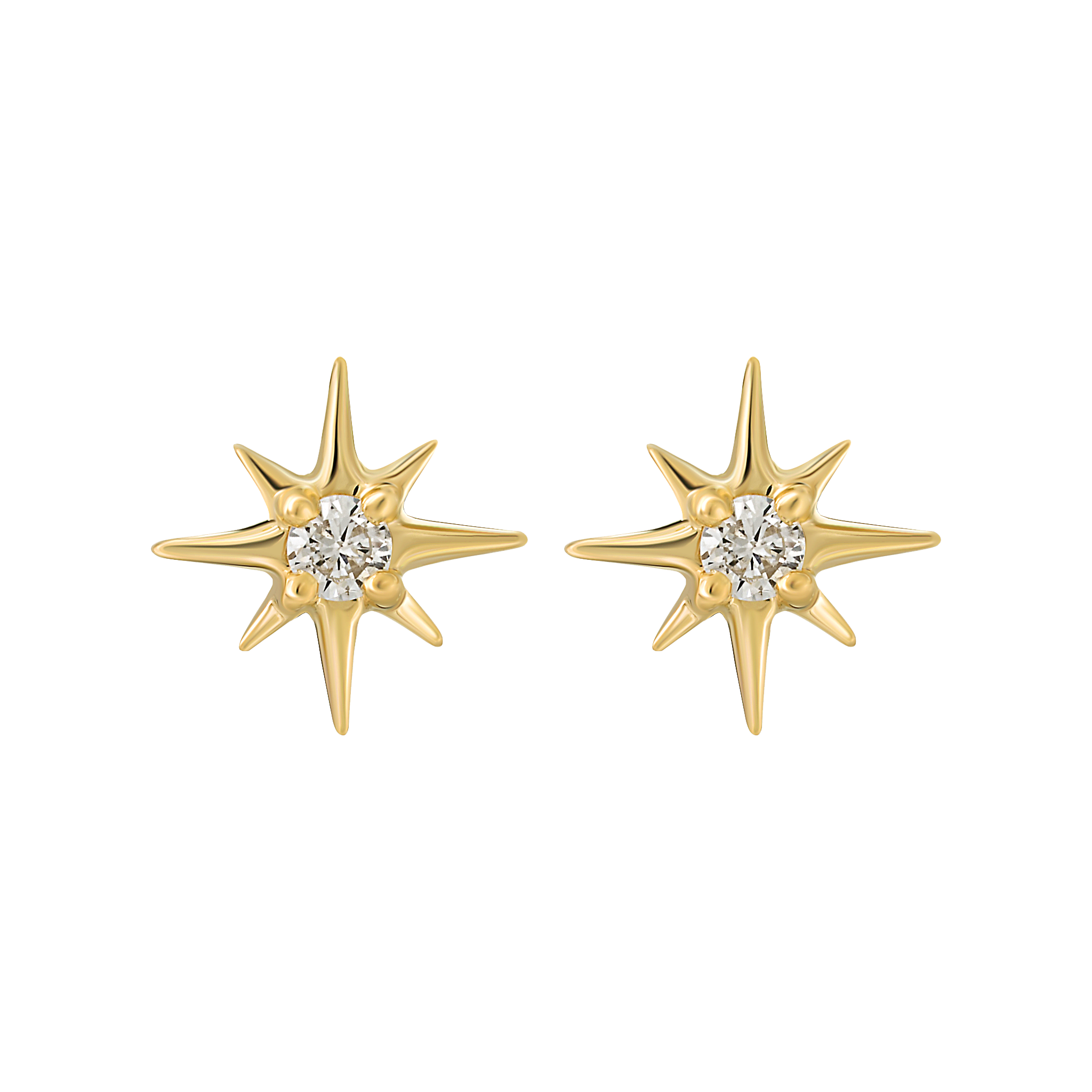 Numbering ♥ #7205_(10K Gold) Mini Star Stud Earrings Mini Star Studs [10K Solid Gold] – Shapes Studio