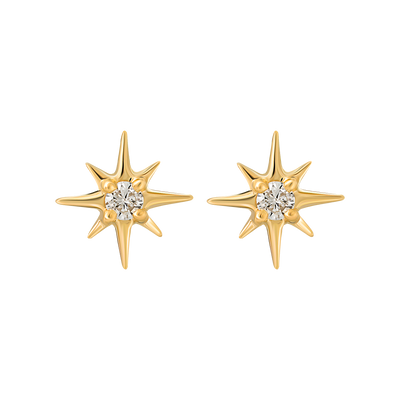 14K Gold Mini Diamond Studs