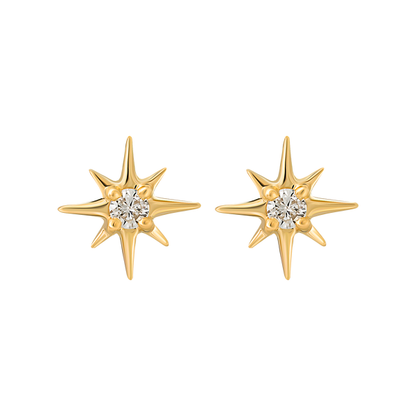 14kt Mini Diamond Star Stud Earrings | La Kaiser