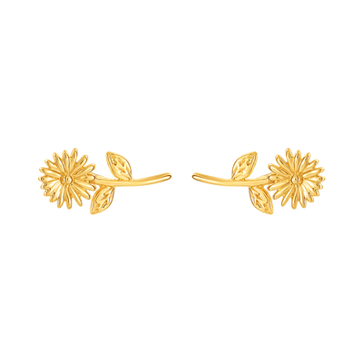 Solid Gold Dainty Daisy Studs