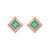 Solid Rose Gold Emerald & Diamond Mystérieux Studs