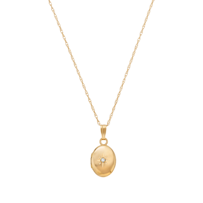 Solid 14kt Gold Forever Close To My Heart Diamond Locket