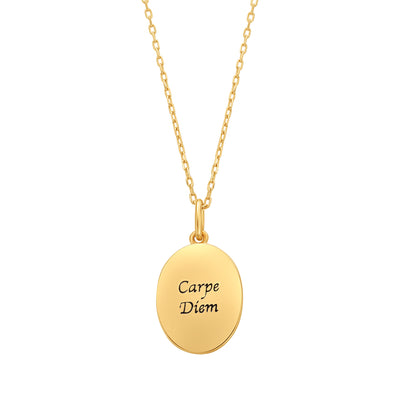 Solid Gold Carpe Diem Rising Sun Pendant