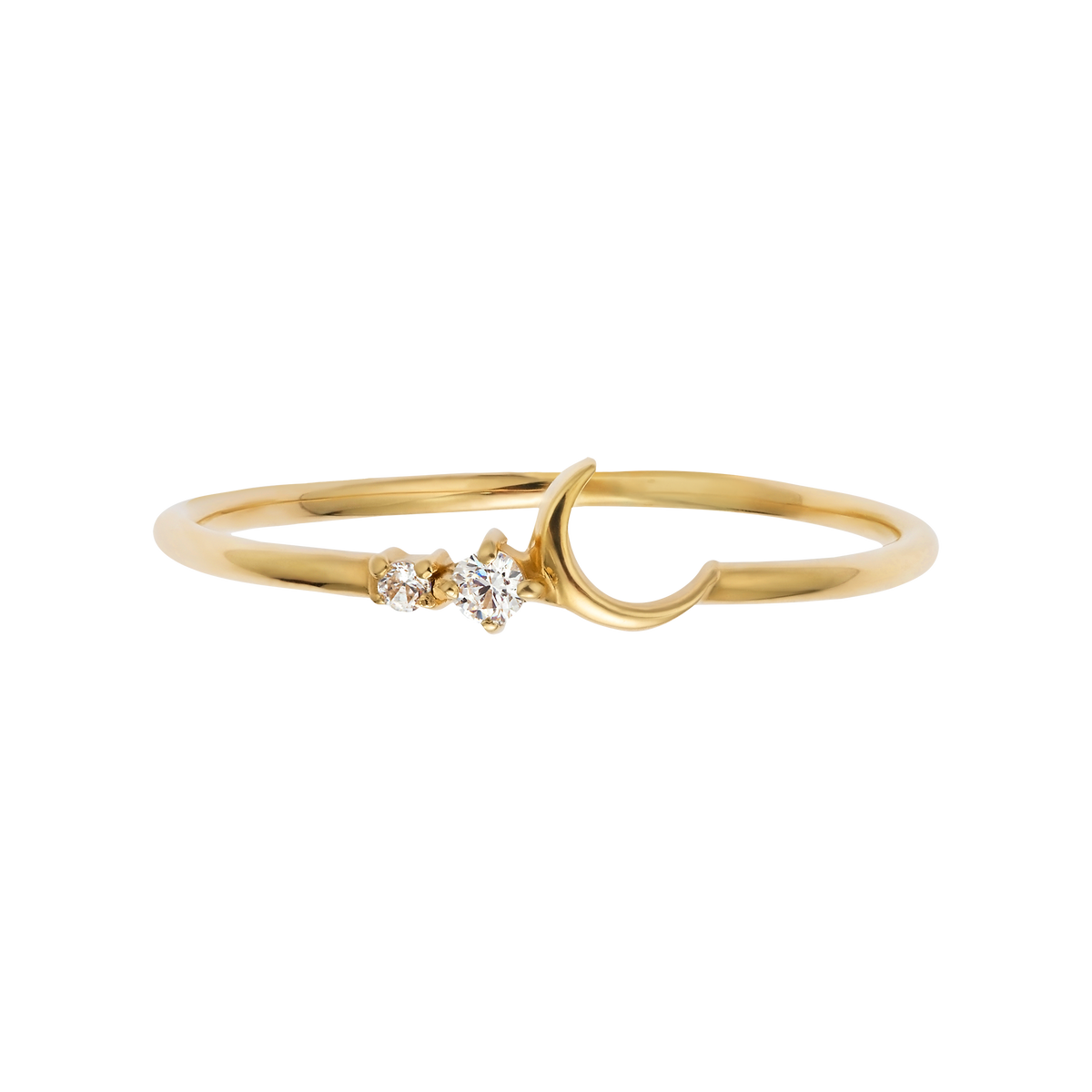 14kt Gold Diamond Fly Me To the Moon Ring