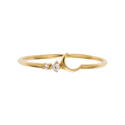 14kt Gold Diamond Fly Me To the Moon Ring