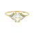 Solid Gold Diamond & Topaz Aphrodite Shield Ring