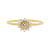 Solid 14kt Gold Diamond Sunflower Ring