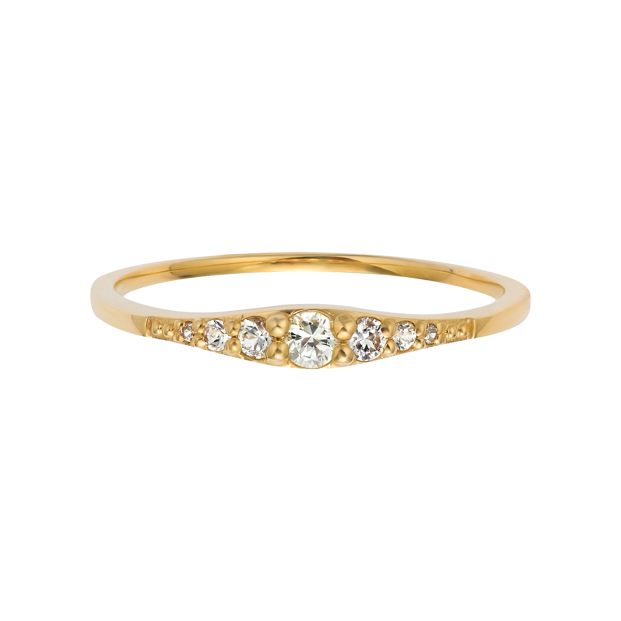 Solid Gold White Sapphire Ella Vie Ring