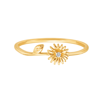 Solid Gold Eternal Daisy Ring