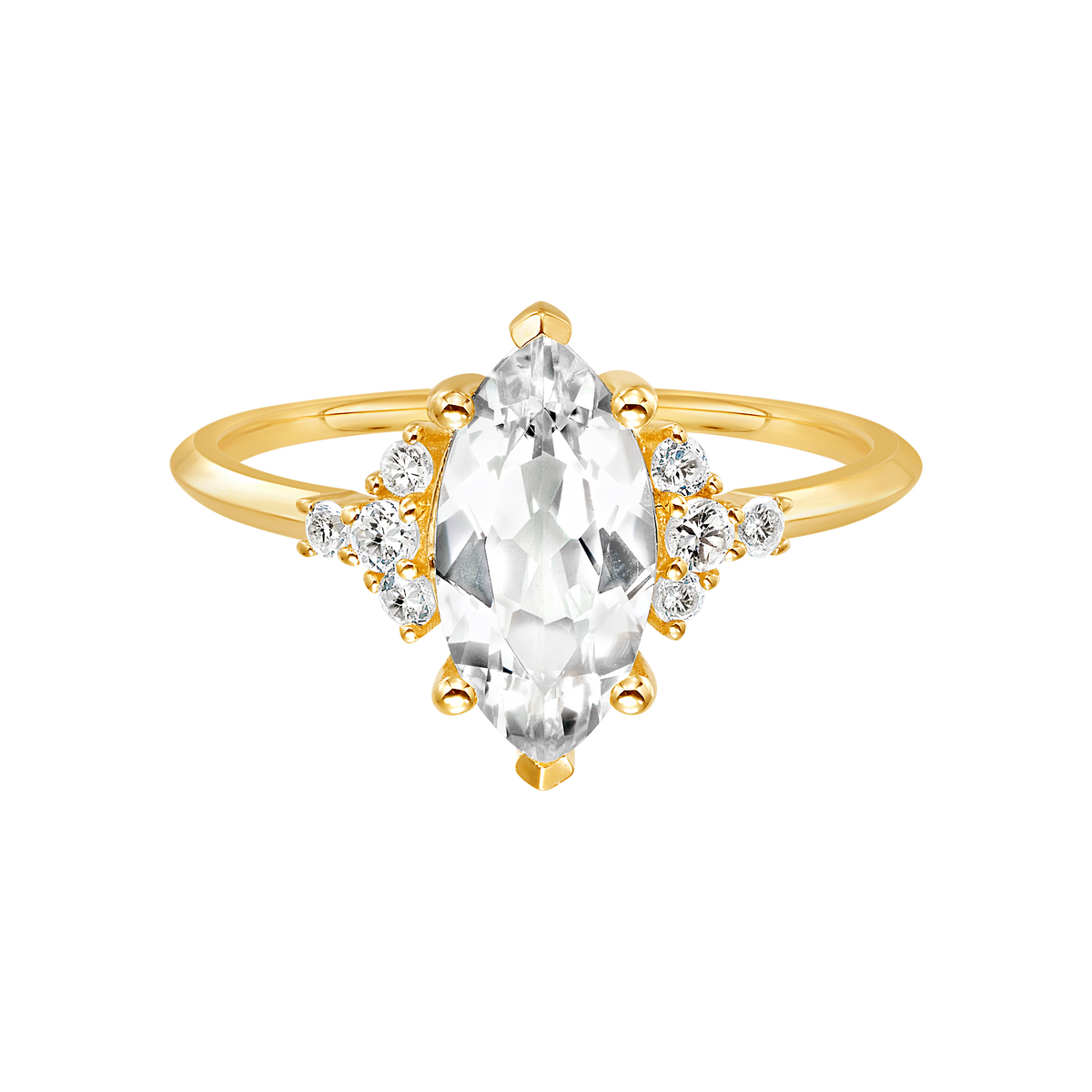 Solid Gold Topaz Whimsical Dream Ring