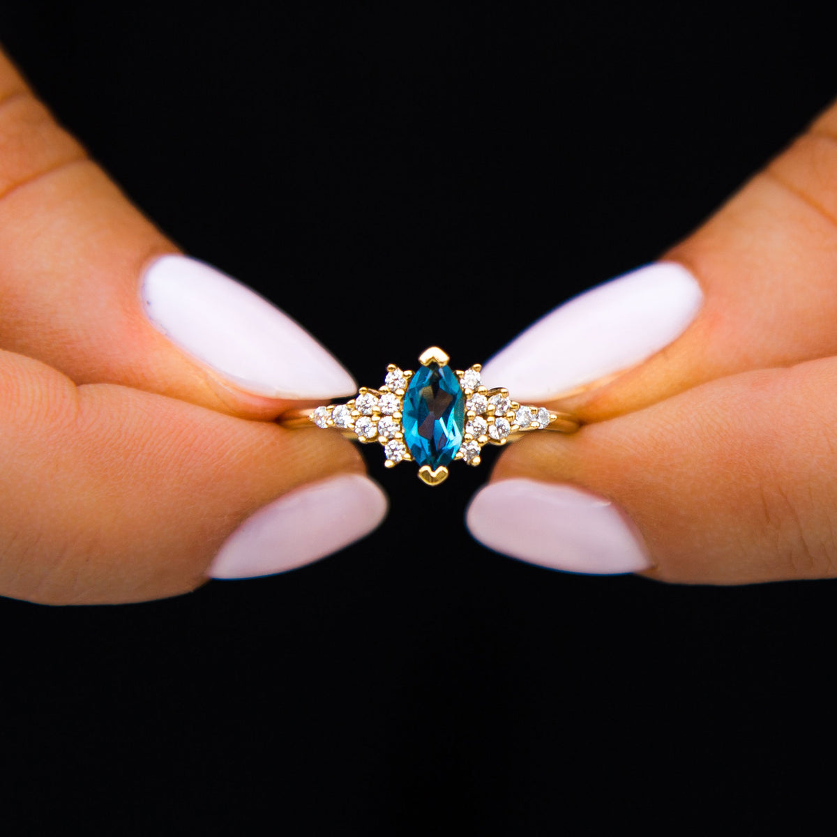 London Blue Topaz & Diamond Calypso Ring