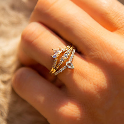 Solid Gold White Sapphire Ella Vie Ring