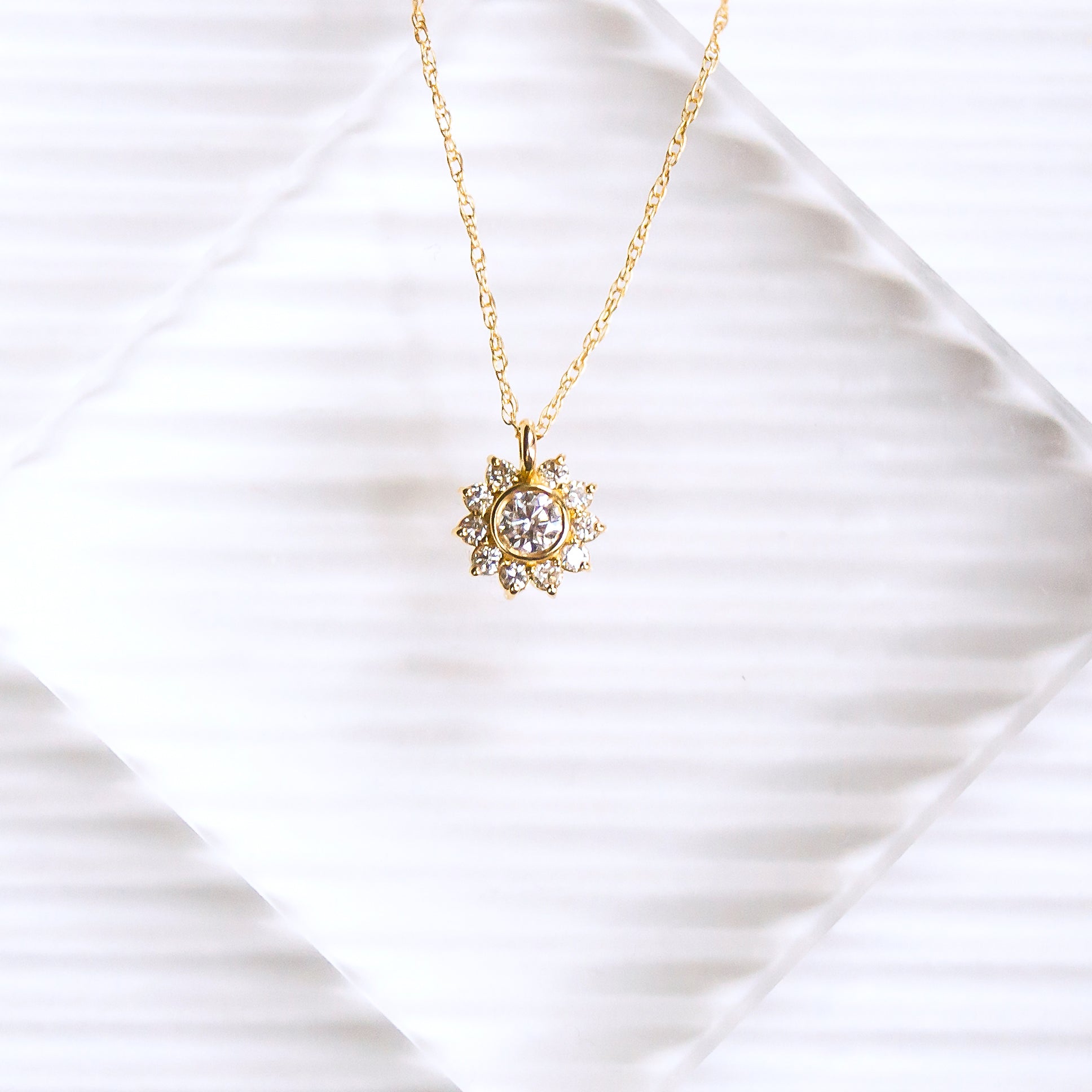 Sunflower Large Gold Vermeil Silver Necklace - Scarlett Jewellery