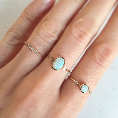 Solid Gold Diamond Trio Ring