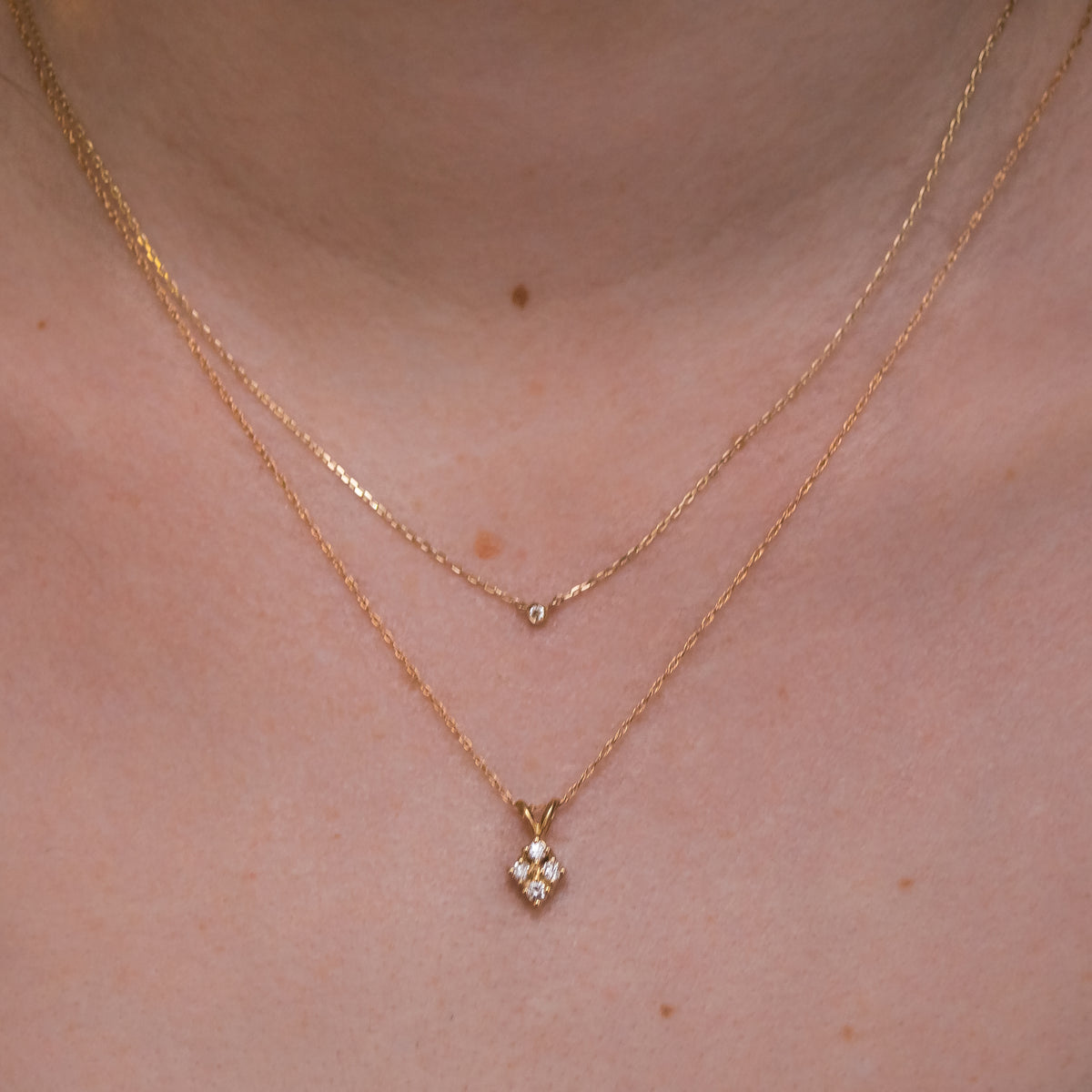 Solid 14kt Gold Diamond Love-Shield Pendant