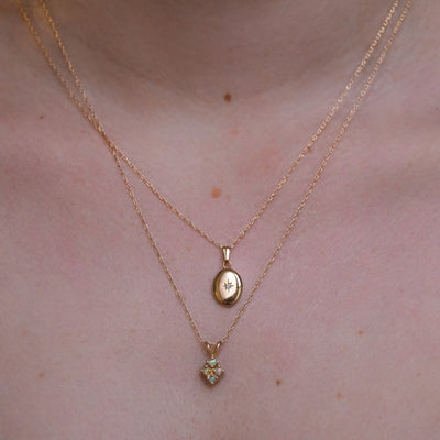 Solid 14kt Gold Forever Close To My Heart Diamond Locket