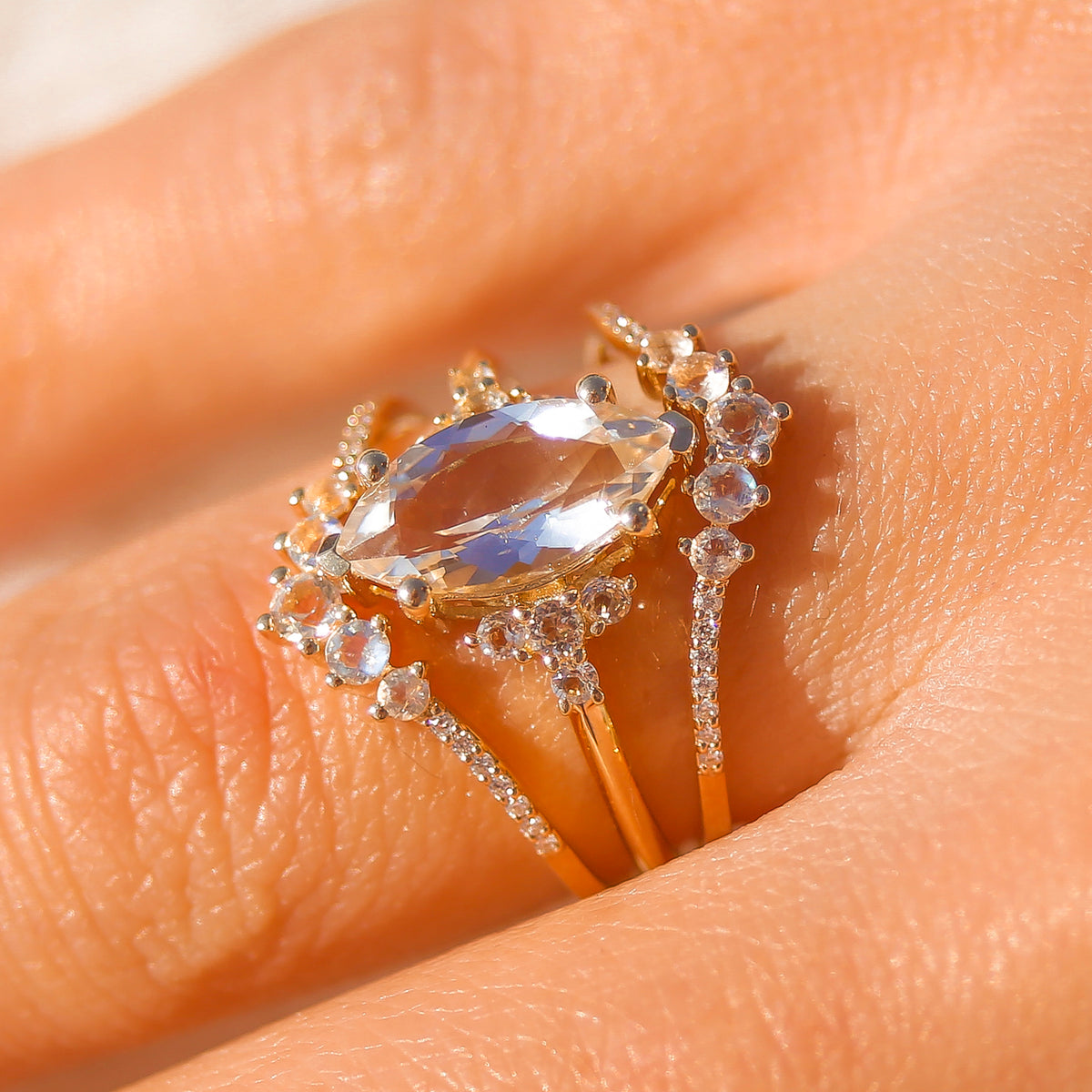 Solid Gold Topaz Whimsical Dream Ring