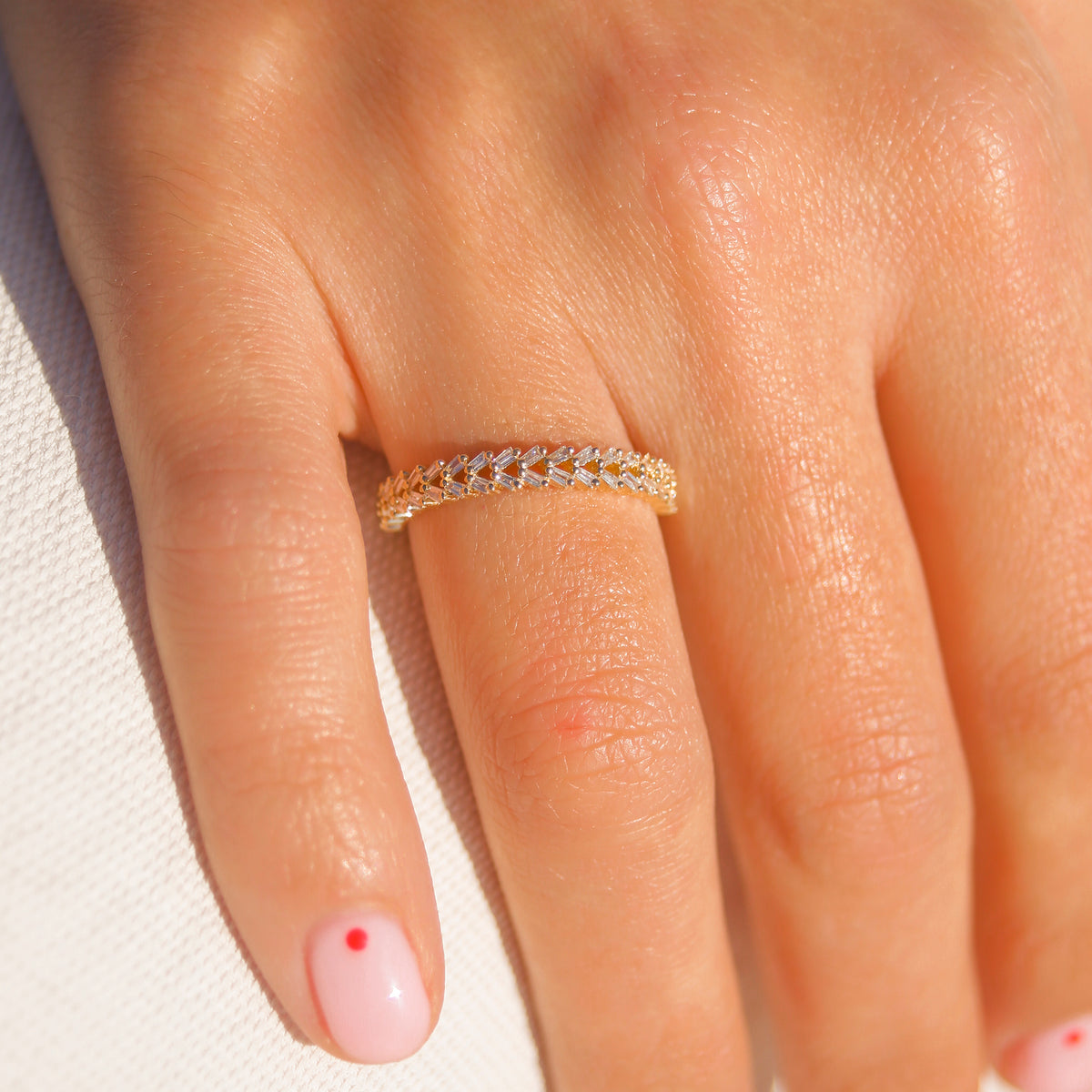 Solid Gold Diamond Rope Of Love Ring