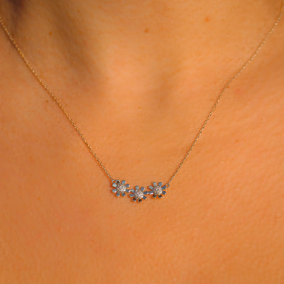 Solid Gold Diamond Daisy Garland Pendant