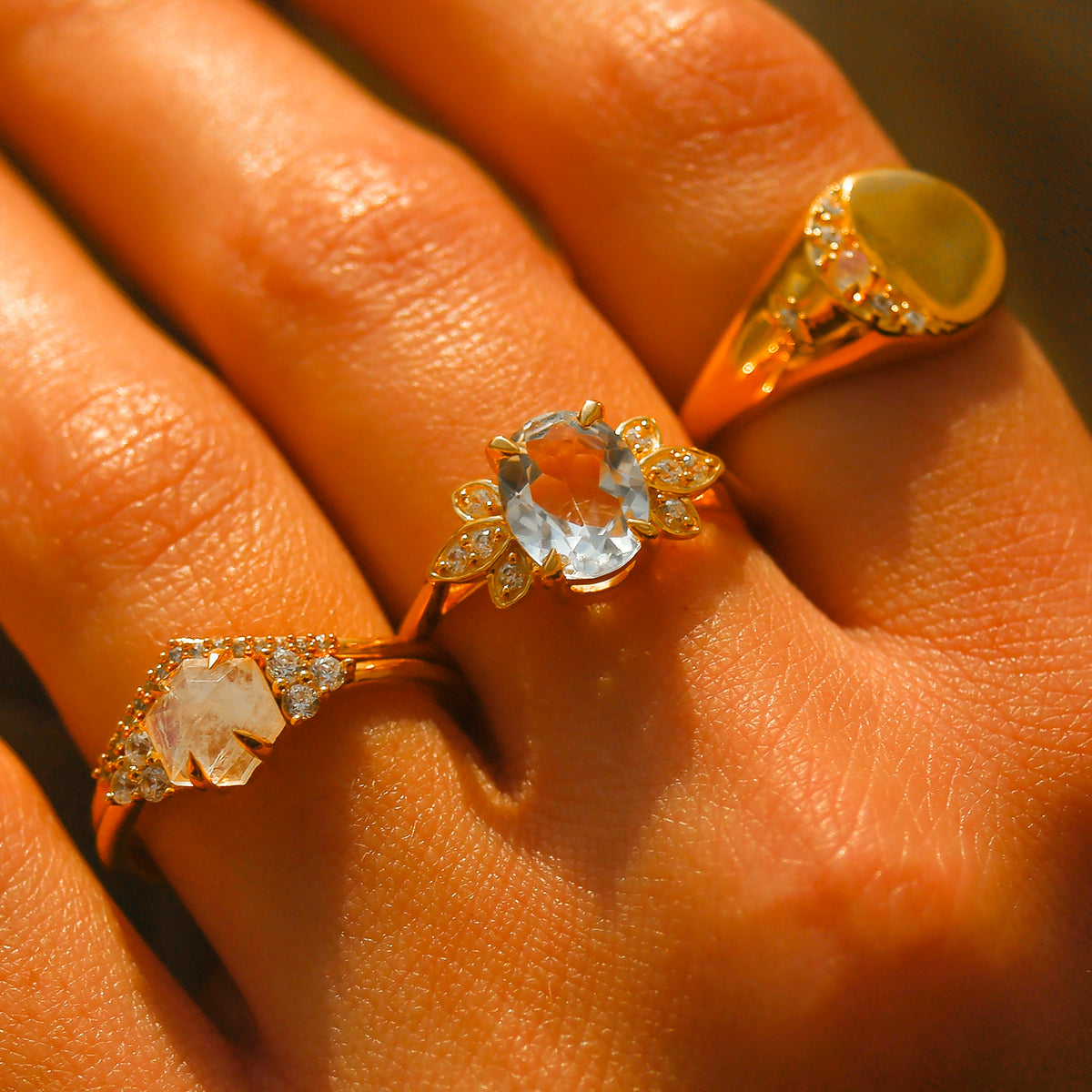 Topaz and Diamond Nymph Ring