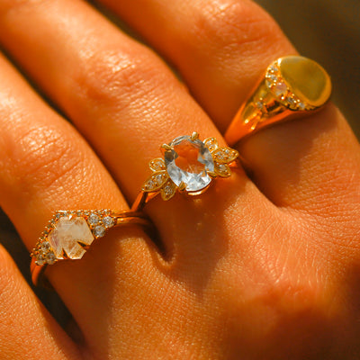 Topaz and Diamond Nymph Ring