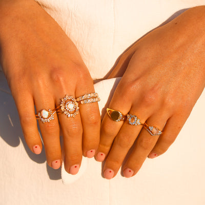 Topaz and Diamond Nymph Ring
