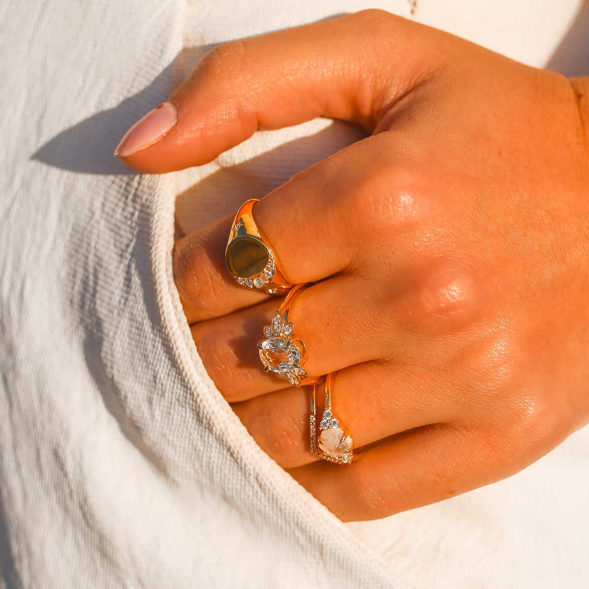 Topaz and Diamond Nymph Ring