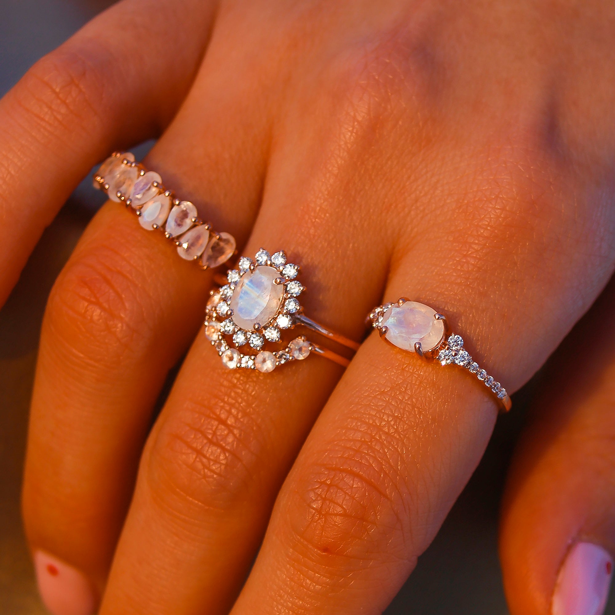 Moonstone and diamond Clearance