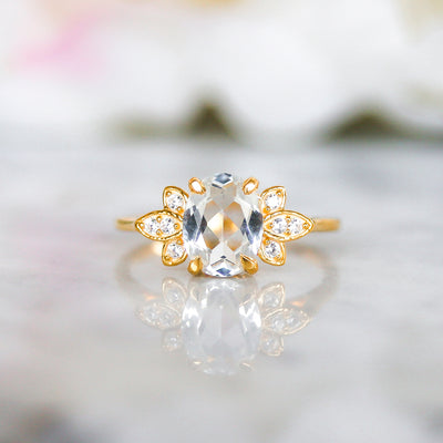 Topaz and Diamond Nymph Ring