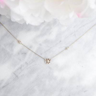 KAREN WALKER - STERLING SILVER DIAMOND DAISY NECKLACE – Cameron Jewellery