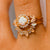 Rainbow Moonstone & Diamond Sunrise Arc Ring