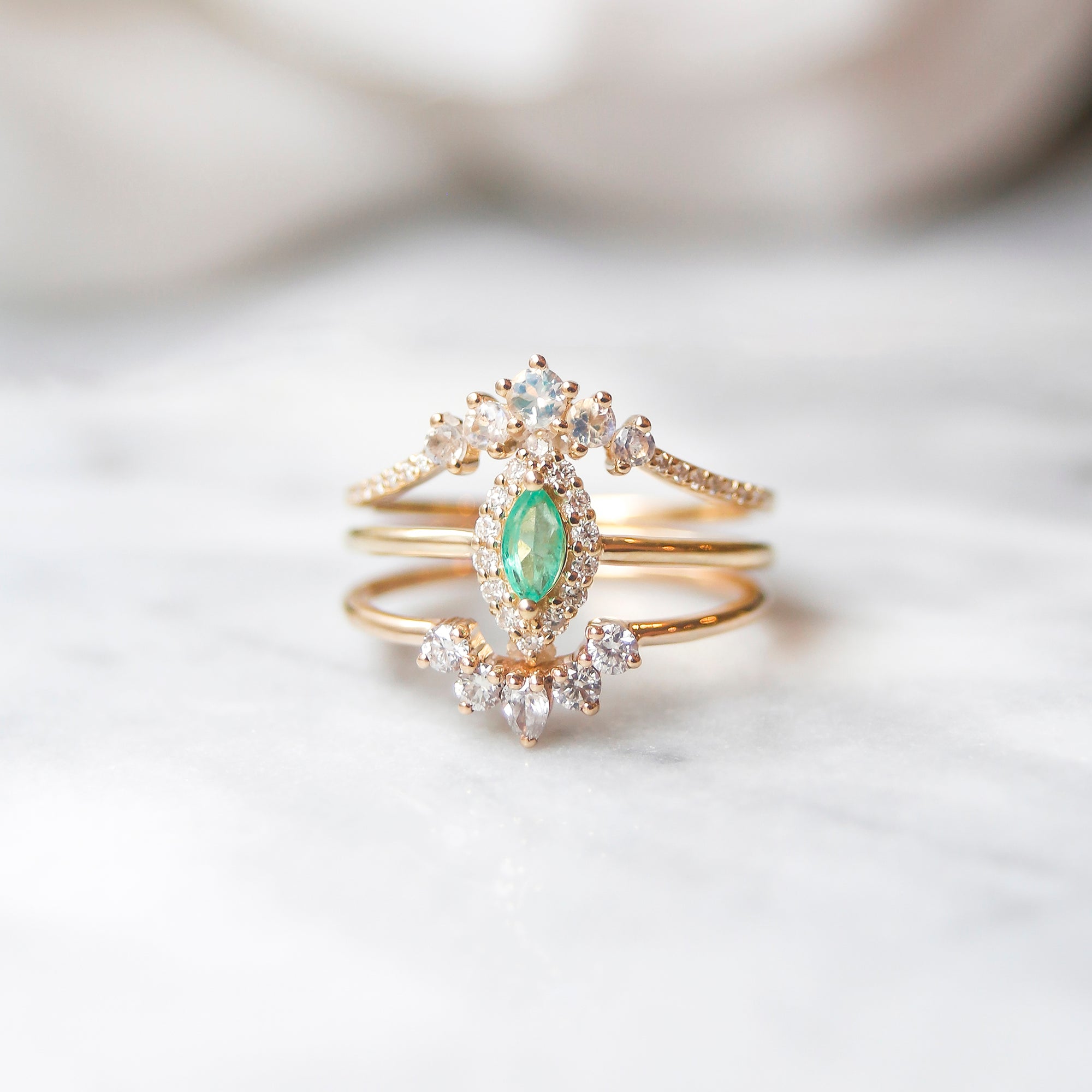 Emerald & Diamond Earth Goddess Stack