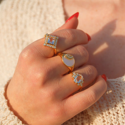 Topaz and Diamond Nymph Ring