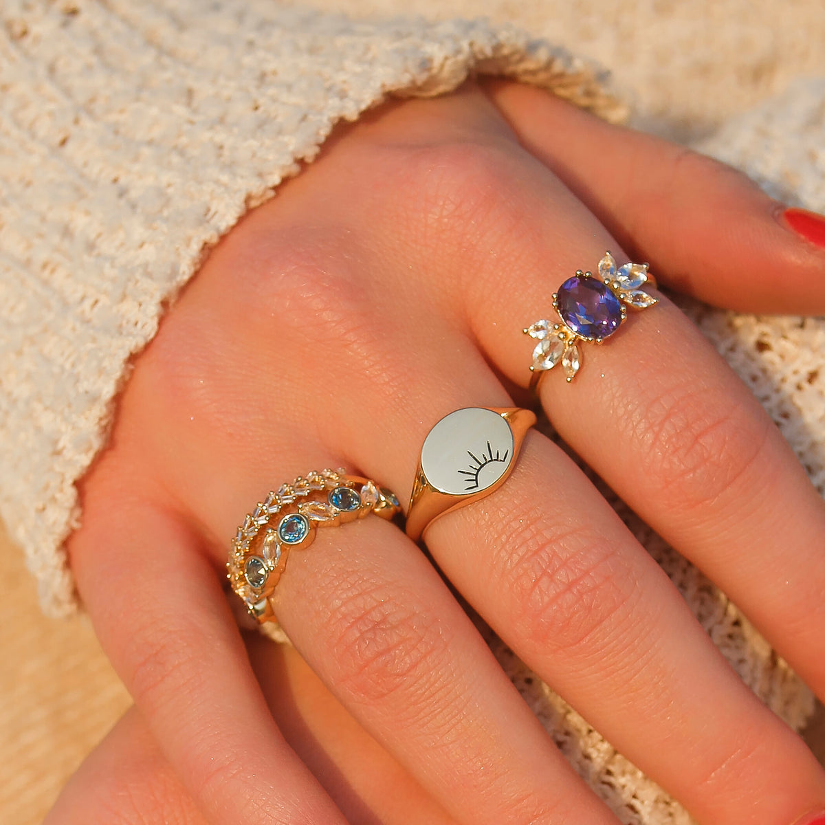 Solid Gold Carpe Diem Rising Sun Signet Ring