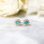 Solid Gold Emerald & Sapphire Sunflower Studs