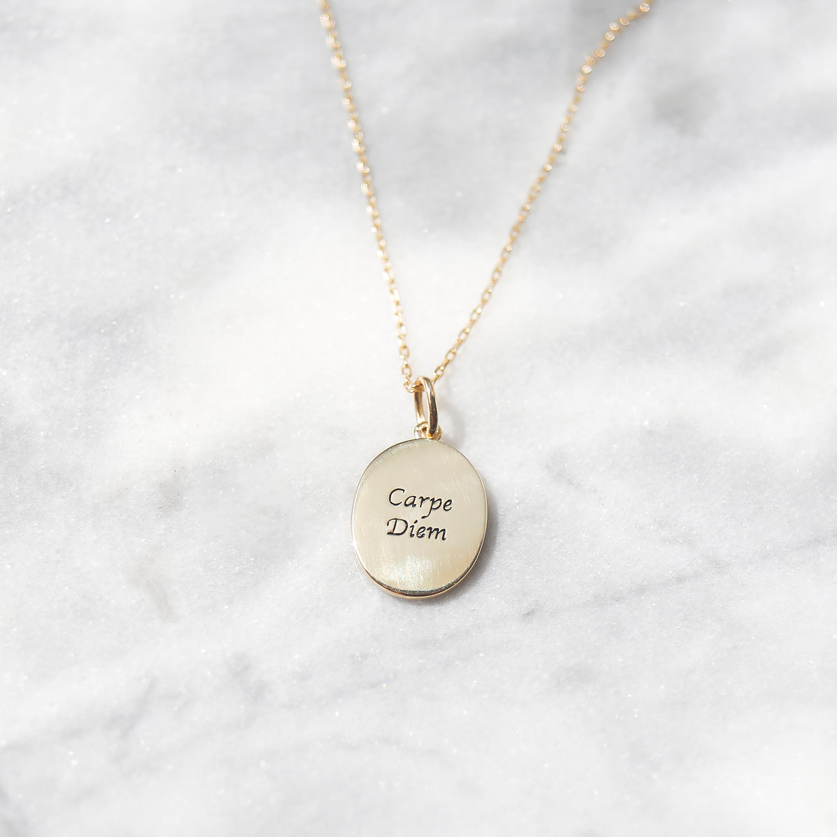 Solid Gold Carpe Diem Rising Sun Pendant