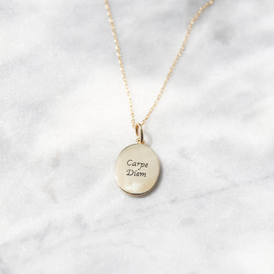 Solid Gold Carpe Diem Rising Sun Pendant