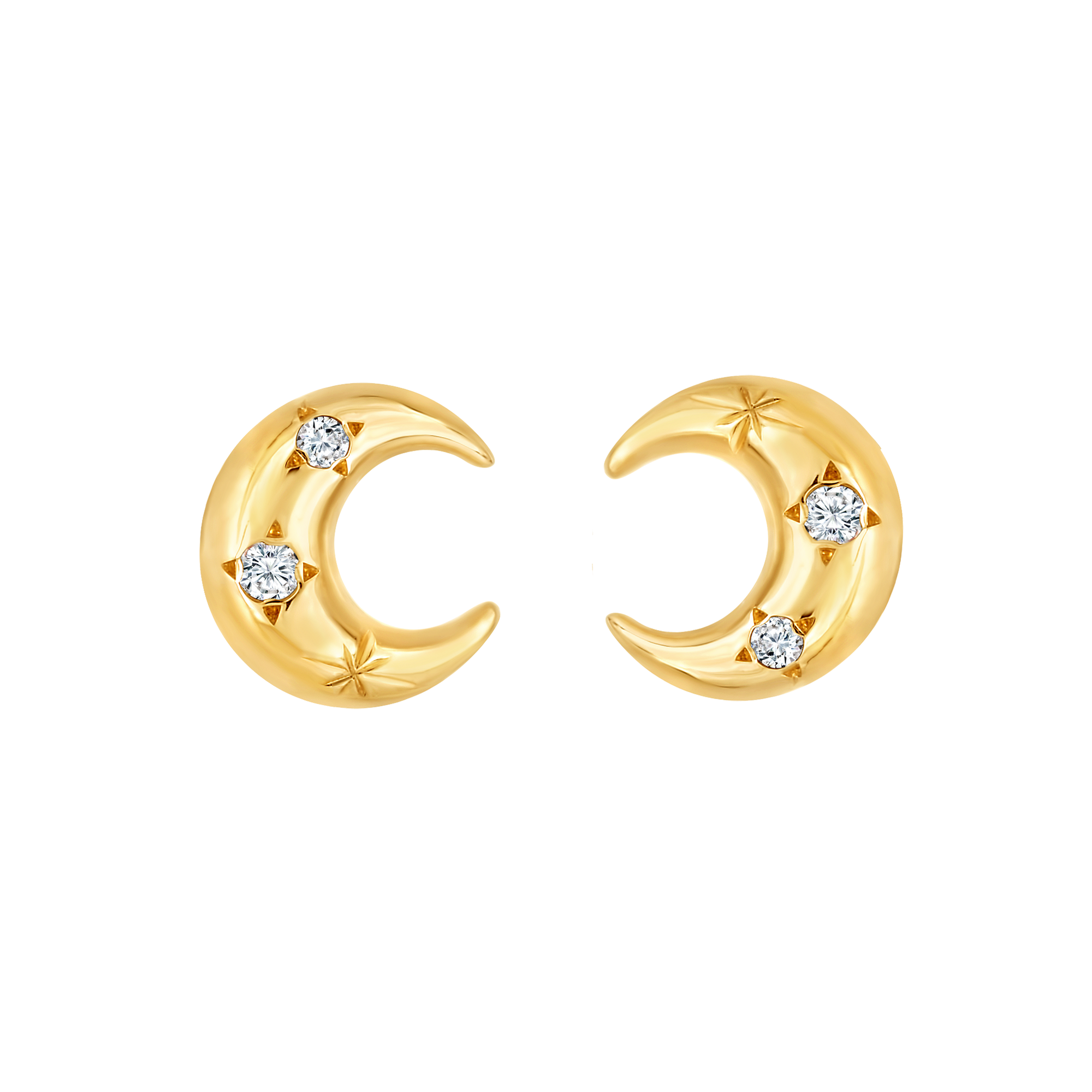 Gold-plated Crescent Moon Earrings – buy at Poison Drop online store, SKU  37099.