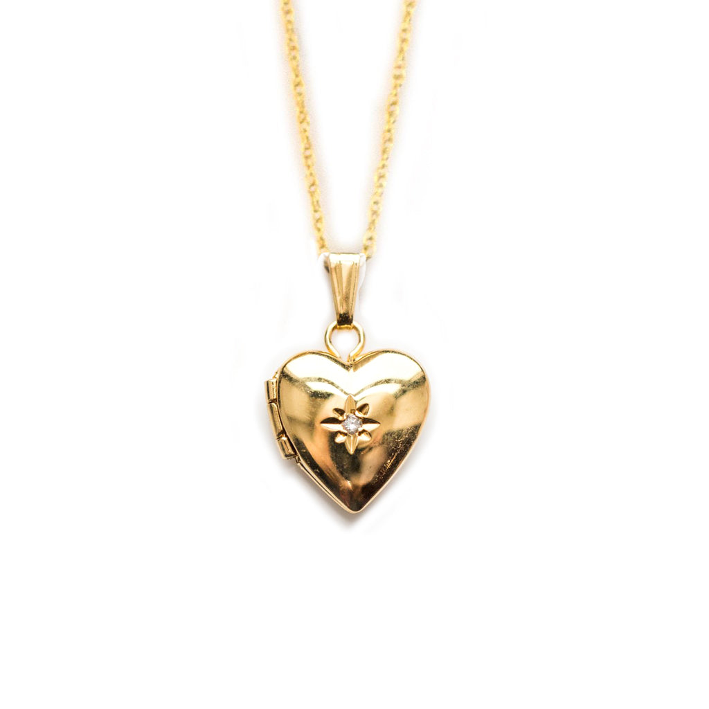 Mini Locket Gold 14kt Gold-Filled Mini Heart Locket | La Kaiser