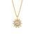 Solid 14kt Gold Diamond Sunflower Pendant