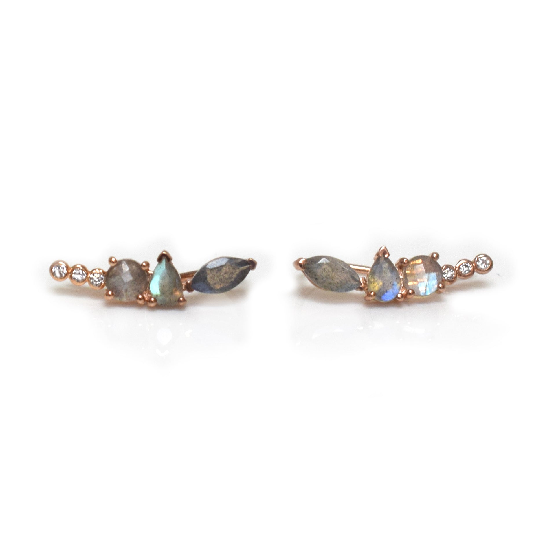 Rose Gold Labradorite Wing Climbers