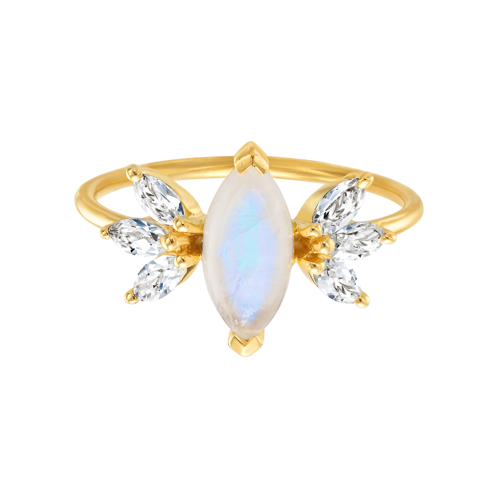 Rainbow Moonstone & Topaz Fly Away With Me Ring