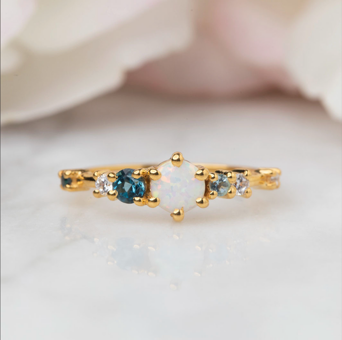 Opal & Topaz Drops Of Jupiter Ring