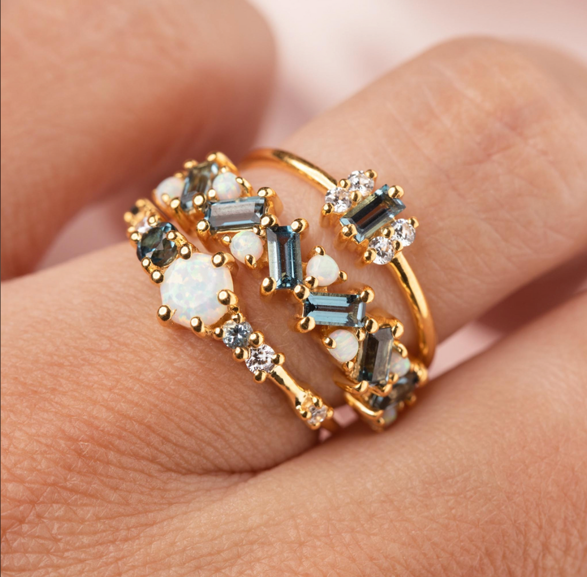 Opal & Topaz Drops Of Jupiter Ring